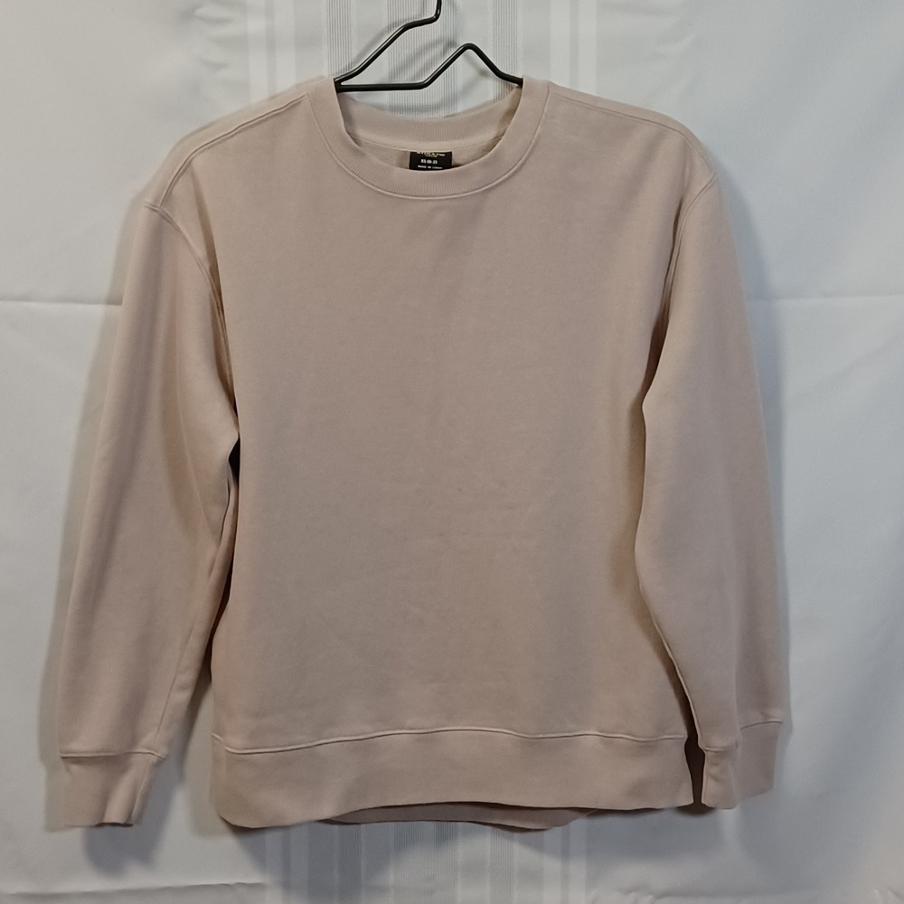 Athletic Works Sweatshirt Womens XS Tan Beige Crewneck Fleece Repaired Stitching
